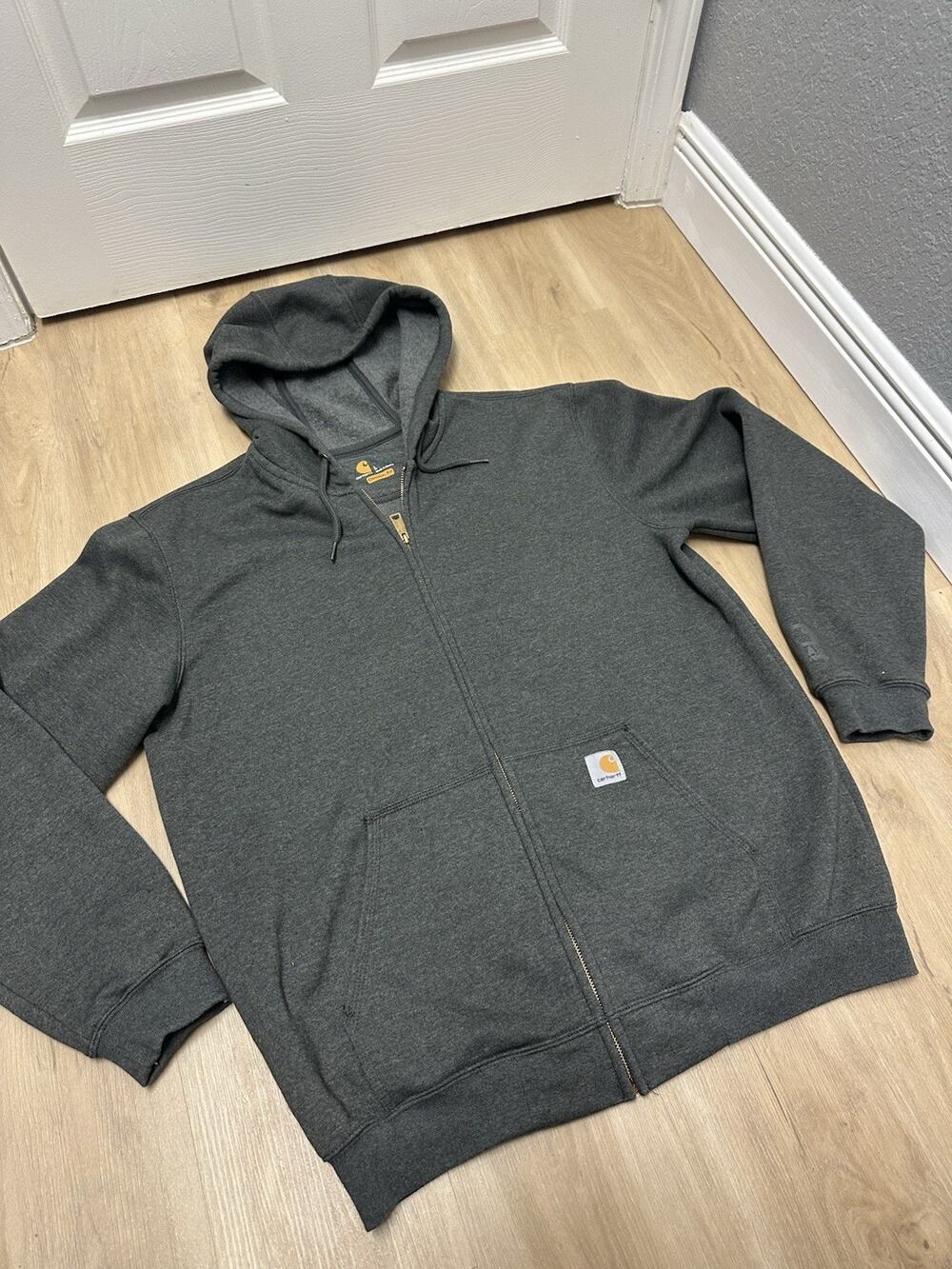 Carhartt Rain Defender Loose Fit Full Zip Hoodie Mens Sz L Gray